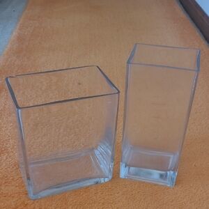 Clear Glass Square Vases